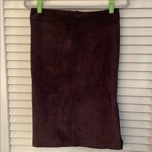 Gucci Chocolate Brown Suede Sude Slit Skirt
